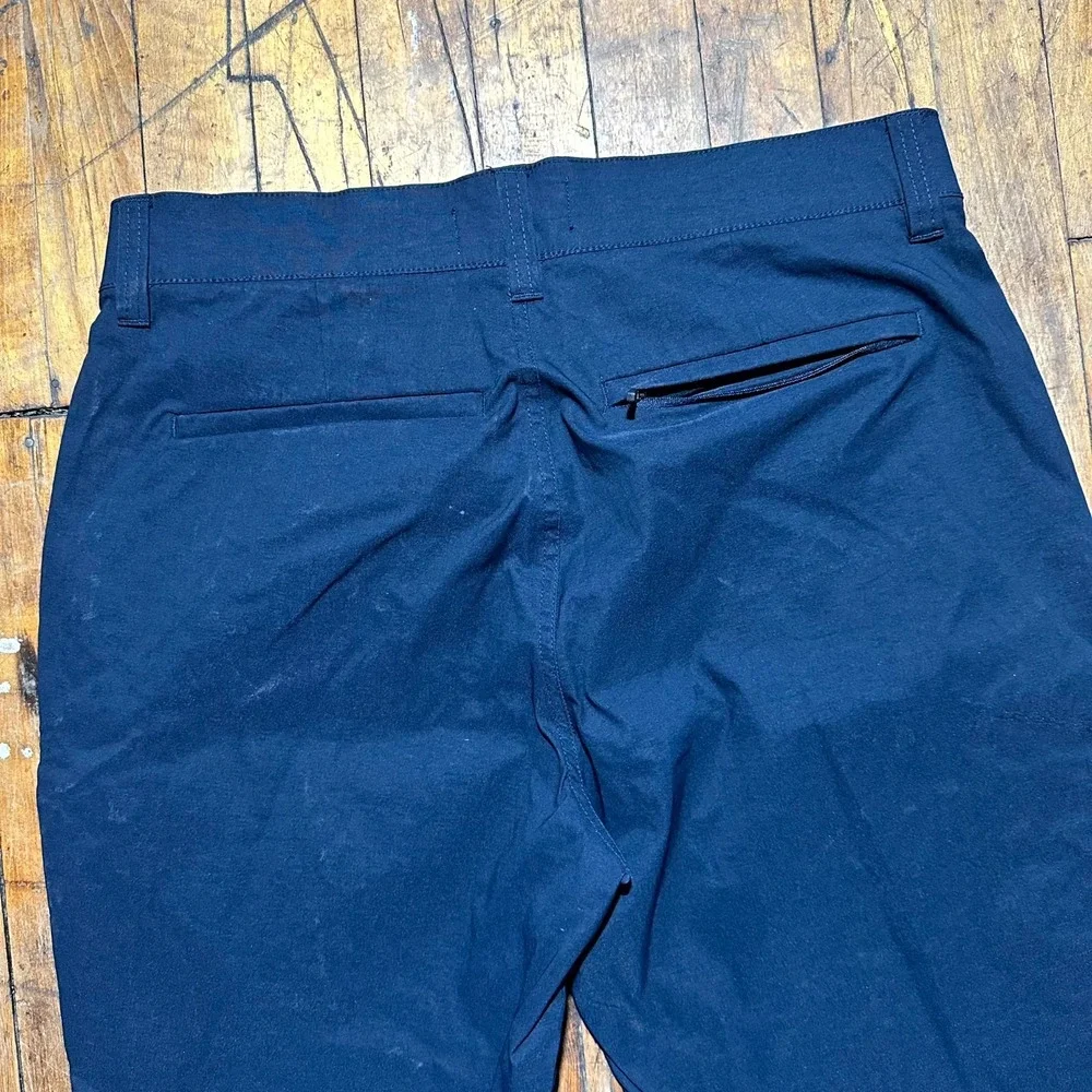 FF.LA Chino Pants Womens 34 Blue Solid Flat Front Curvy Fit Slash Pocket Outdoor